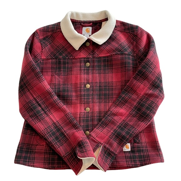 Carhartt Jackets & Blazers - Carhartt Plaid Fleece Lined Sherpa Jacket